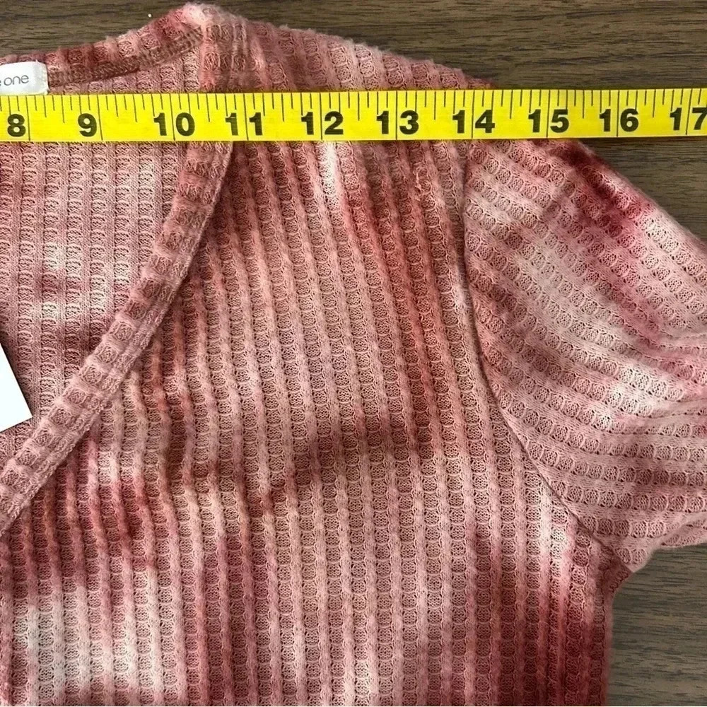 Warehouse One Boho Tie-Dye Open Front Cardigan XS Rust Watercolor Tunic ❤️ - Picture 7 of 10